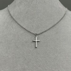 Cross Necklace 23.5" Ball Chain Non-tarnish Stainless-Steel Cross Necklace
